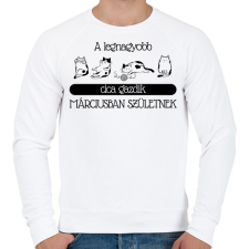 PRINTFASHION A legnagyobb cica gazdi - hónappal (4 cica) - Férfi pulóver - Fehér női pulóver, kardigán