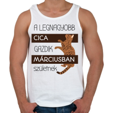 PRINTFASHION A legnagyobb cica gazdi - hónappal - Férfi atléta - Fehér atléta, trikó