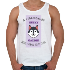 PRINTFASHION A legnagyobb gazdi - Husky - hónappal - Férfi atléta - Fehér