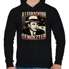 PRINTFASHION A legnagyobb gengszter - Férfi kapucnis pulóver - Fekete