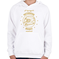 PRINTFASHION A legnagyobb motorosok - Honda - Gyerek kapucnis pulóver - Fehér