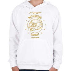 PRINTFASHION A legnagyobb motorosok - Simson - Gyerek kapucnis pulóver - Fehér
