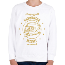 PRINTFASHION A legnagyobb motorosok - Suzuki - Gyerek pulóver - Fehér gyerek pulóver, kardigán