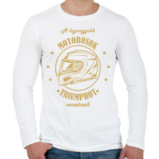 PRINTFASHION A legnagyobb motorosok - Triumph - Férfi hosszú ujjú póló - Fehér férfi póló