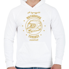 PRINTFASHION A legnagyobb motorosok - Yamaha - Férfi kapucnis pulóver - Fehér férfi pulóver, kardigán