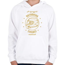 PRINTFASHION A legnagyobb motorosok - Yamaha - Gyerek kapucnis pulóver - Fehér gyerek pulóver, kardigán