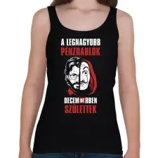 PRINTFASHION A legnagyobb pénzrablók decemberben születtek - Női atléta - Fekete női trikó