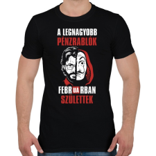 PRINTFASHION A legnagyobb pénzrablók februárban születtek - Férfi póló - Fekete férfi póló