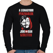 PRINTFASHION A legnagyobb pénzrablók júniusban születtek - Férfi pulóver - Fekete férfi pulóver, kardigán