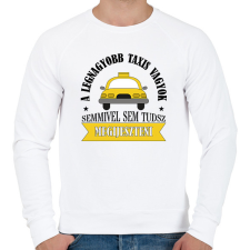 PRINTFASHION A legnagyobb taxis vagyok - Férfi pulóver - Fehér férfi pulóver, kardigán