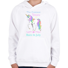 PRINTFASHION A legszebb egyszarvúak júniusban születnek - Gyerek kapucnis pulóver - Fehér gyerek pulóver, kardigán