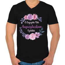 PRINTFASHION A legszebb nők augusztusban születtek - Férfi V-nyakú póló - Fekete férfi póló