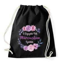 PRINTFASHION A legszebb nők márciusban születtek - Sportzsák, Tornazsák - Fekete tornazsák