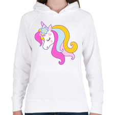 PRINTFASHION A legszebb unikornis - Női kapucnis pulóver - Fehér női pulóver, kardigán