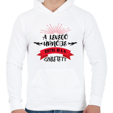 PRINTFASHION A levegő úrnője - Évszámmal - Férfi kapucnis pulóver - Fehér férfi pulóver, kardigán