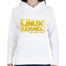 PRINTFASHION A Linux Kernel legyen veled - Női kapucnis pulóver - Fehér