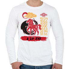 PRINTFASHION A ló éve - Férfi hosszú ujjú póló - Fehér