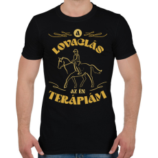 PRINTFASHION A lovaglás a terápiám - Férfi póló - Fekete