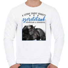 PRINTFASHION A lovak iránt érzet szeretetünk - Férfi pulóver - Fehér férfi pulóver, kardigán