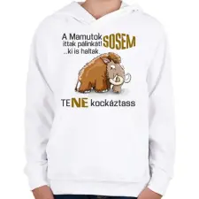 PRINTFASHION a mamutok sosem - Gyerek kapucnis pulóver - Fehér gyerek pulóver, kardigán