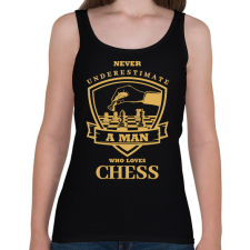 PRINTFASHION A man who loves chess - Női atléta - Fekete női trikó