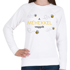 PRINTFASHION A méhekkel vagyok - Női pulóver - Fehér női pulóver, kardigán
