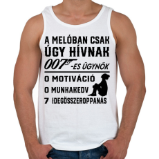 PRINTFASHION A melóban úgy hívnak 007-es ügynök 2 - Férfi atléta - Fehér