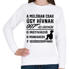 PRINTFASHION A melóban úgy hívnak 007-es ügynök 2 - Női pulóver - Fehér