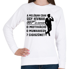 PRINTFASHION A melóban úgy hívnak 007-es ügynök - Női pulóver - Fehér