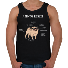 PRINTFASHION A mopsz részei - Férfi atléta - Fekete