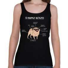 PRINTFASHION A mopsz részei - Női atléta - Fekete