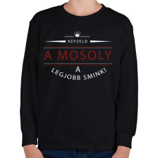 PRINTFASHION A mosoly a legjobb smink. - Gyerek pulóver - Fekete