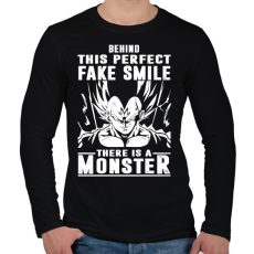 PRINTFASHION A mosoly mögött egy szörny lakozik - Férfi hosszú ujjú póló - Fekete