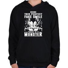 PRINTFASHION A mosoly mögött egy szörny lakozik - Gyerek kapucnis pulóver - Fekete gyerek pulóver, kardigán
