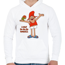 PRINTFASHION A nagy ho-ho-ho horgász - Férfi kapucnis pulóver - Fehér férfi pulóver, kardigán