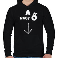 PRINTFASHION A NAGY Ő - Férfi kapucnis pulóver - Fekete