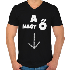 PRINTFASHION A NAGY Ő - Férfi V-nyakú póló - Fekete