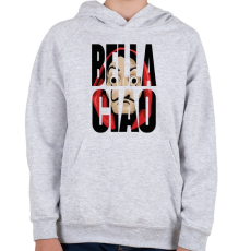 PRINTFASHION A nagy pénzrablás - Bella ciao  - Gyerek kapucnis pulóver - Sport szürke