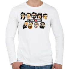 PRINTFASHION A nagy pénzrablás! - Férfi hosszú ujjú póló - Fehér