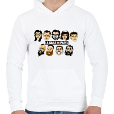 PRINTFASHION A nagy pénzrablás! - Férfi kapucnis pulóver - Fehér férfi pulóver, kardigán