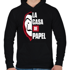 PRINTFASHION A nagy pénzrablás - Férfi kapucnis pulóver - Fekete