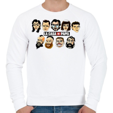 PRINTFASHION A nagy pénzrablás! - Férfi pulóver - Fehér férfi pulóver, kardigán