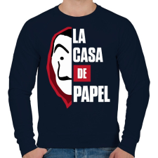 PRINTFASHION A nagy pénzrablás - Férfi pulóver - Sötétkék férfi pulóver, kardigán