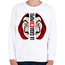 PRINTFASHION A nagy pénzrablás - La Casa de Papel - Money Heist - Gyerek pulóver - Fehér gyerek pulóver, kardigán