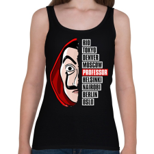 PRINTFASHION A nagy pénzrablás - La Casa de Papel - Money Heist - Női atléta - Fekete női trikó