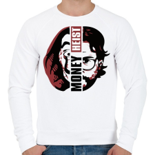 PRINTFASHION A Nagy Pénzrablás - Money Heist - La Casa de Papel - Férfi pulóver - Fehér férfi pulóver, kardigán