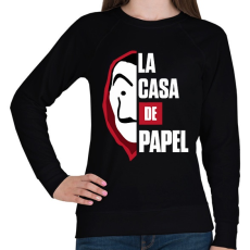 PRINTFASHION A nagy pénzrablás - Női pulóver - Fekete