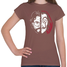 PRINTFASHION A nagy pénzrablás - Professor - Női póló - Mogyoróbarna női póló