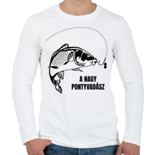 PRINTFASHION A nagy pontyvadász - Férfi hosszú ujjú póló - Fehér férfi póló