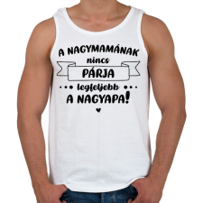 PRINTFASHION A nagymamának nincs párja - Fekete - Férfi atléta - Fehér atléta, trikó